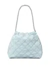 Tory Burch Fleming Soft Denim Hobo Bag In Blue