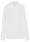 Tory Burch Semi-sheer Crepe-georgette Shirt In White