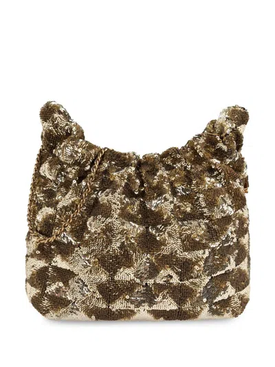 Tory Burch Sequin-embellished Bucket Bag In Gold