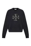 TORY BURCH TORY BURCH SEQUIN EMBELLISHED LOGO SWEATSHIRT