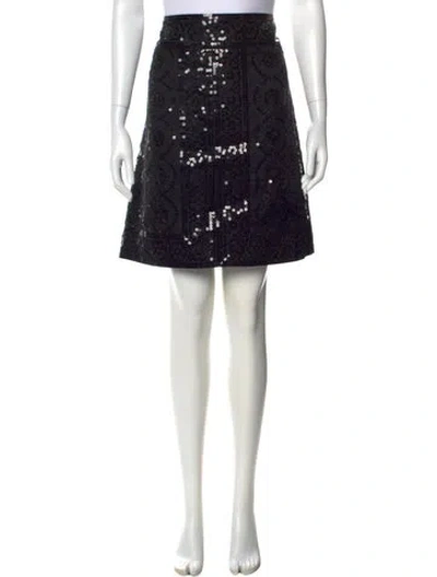 Pre-owned Tory Burch Sequin Embellishments Knee-length Skirt In Black