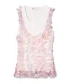 Tory Burch Sequin Mesh Top In Multi
