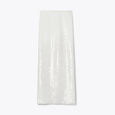 Tory Burch Sequin Skirt In White