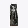 Tory Burch Sequin Slip Dress In Dark Scarlet
