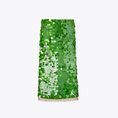 Tory Burch Sequined Skirt In Green