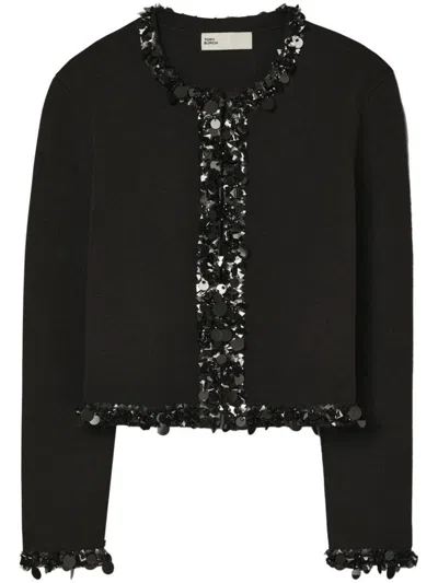 TORY BURCH TORY BURCH SEQUINED WOOL CARIDGAN