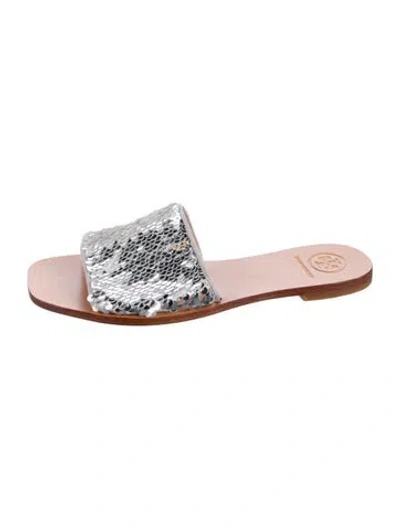 Pre-owned Tory Burch Sequins Sequin Embellishments Slides