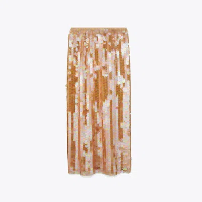Tory Burch Sequins Skirt In Mocha Mesh