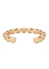 Tory Burch Serif-t Fretwork 18kt Gold-plated Cuff Bracelet In Gold
