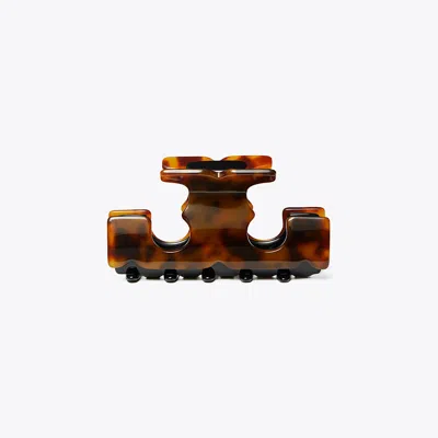 Tory Burch Serif-t Hair Clip In Tortoise