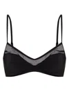 Tory Burch Sheer Panel Bikini Top In 黑色