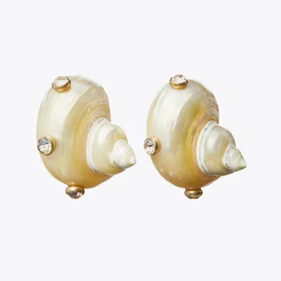 Tory Burch Shell Clip-on Earring In Gold