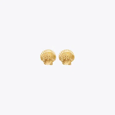 Tory Burch Shell Stud Earring In Gold