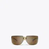 Tory Burch Shield Runway Sunglasses In Brown