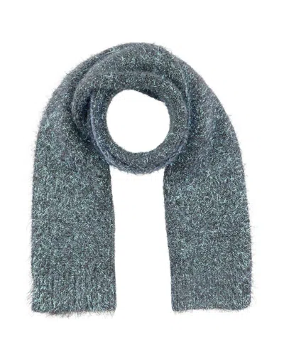 Tory Burch Shiny Knit Scarf In Blue