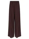 Tory Burch Pintuck Wide-leg Satin Trousers In Red