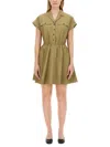 Tory Burch Cotton Poplin Shirt Mini Dress In Green