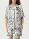 Tory Burch Silk Camp Shirt With Printed Monogram Pattern