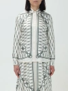 Tory Burch Printed Silk Twill Shirt In White
