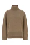 Tory Burch Biscuit Wool Oversize Sweater In Brown