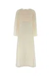 Tory Burch Ivory Linen Blend Caftan In Neutral