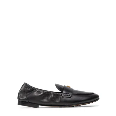 Tory Burch Embellished Leather Loafers In Black