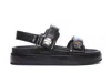 Tory Burch Kira Leather Dual-band Sport Sandals In Black