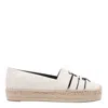 Tory Burch Round Toe Embroidered Espadrille Flat Sole