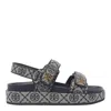 Tory Burch 35mm T Mono Kira Sport Jacquard Sandals In Gray