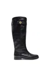 Tory Burch T-lock Riding Boots In Black