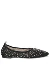 Tory Burch Black Ballet Flats With All-over Crystals Application