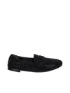 Tory Burch Black Suede Loafers In Black