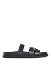 Tory Burch T Leather Sandals In Black