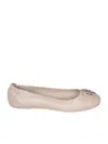 Tory Burch Leather Ballerinas Embellished Detail In Neutral