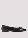 Tory Burch Cap-toe Bow Embellished Ballet Flats In Black