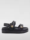Tory Burch Kira Leather Dual-band Sport Sandals In 黑色