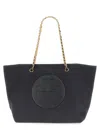 Tory Burch Ella Chain Nylon Tote Bag In Black