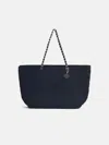 Tory Burch 'shopping Ella' Black Fabric Bag In Black