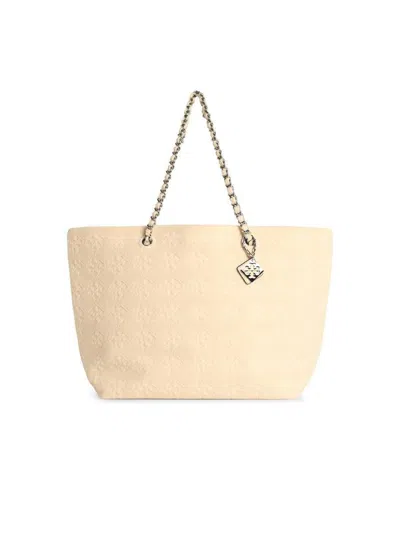 Tory Burch 'shopping Ella' Ivory Fabric Bag