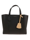Tory Burch Shopping Perry Small In Pelle Martellata Color In Black