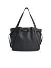 Tory Burch Shopping Romy Black Leather Bag In Black