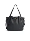 Tory Burch Shopping Romy Black Leather Bag In Black