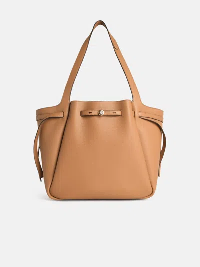 Tory Burch 'shopping Romy' 'tiramisu' Beige Leather Bag In Sand