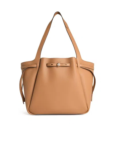 Tory Burch Shopping Romy Tiramisu Beige Leather Bag In Sand