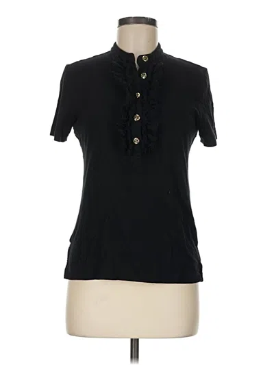 Pre-owned Tory Burch Short Sleeve Blouse In Black