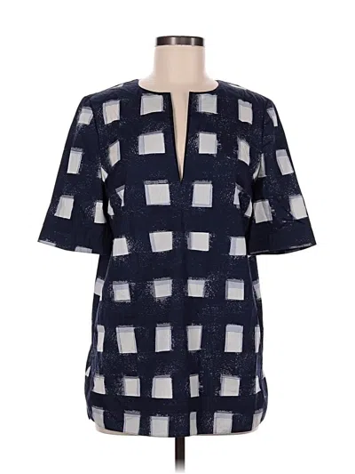 Pre-owned Tory Burch Short Sleeve Blouse In Blue