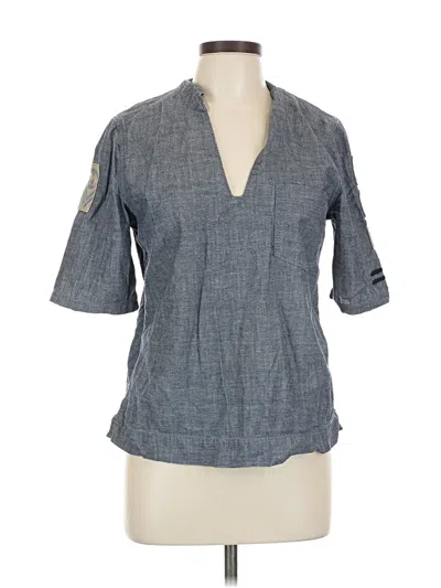 Pre-owned Tory Burch Short Sleeve Blouse In Gray