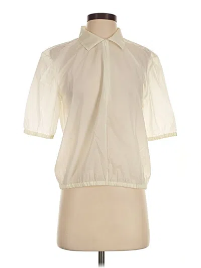 Pre-owned Tory Burch Short Sleeve Blouse In Ivory