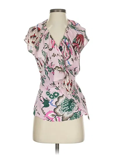 Pre-owned Tory Burch Short Sleeve Blouse In Pink