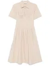 Tory Burch Short Sleeve Dress In Beige